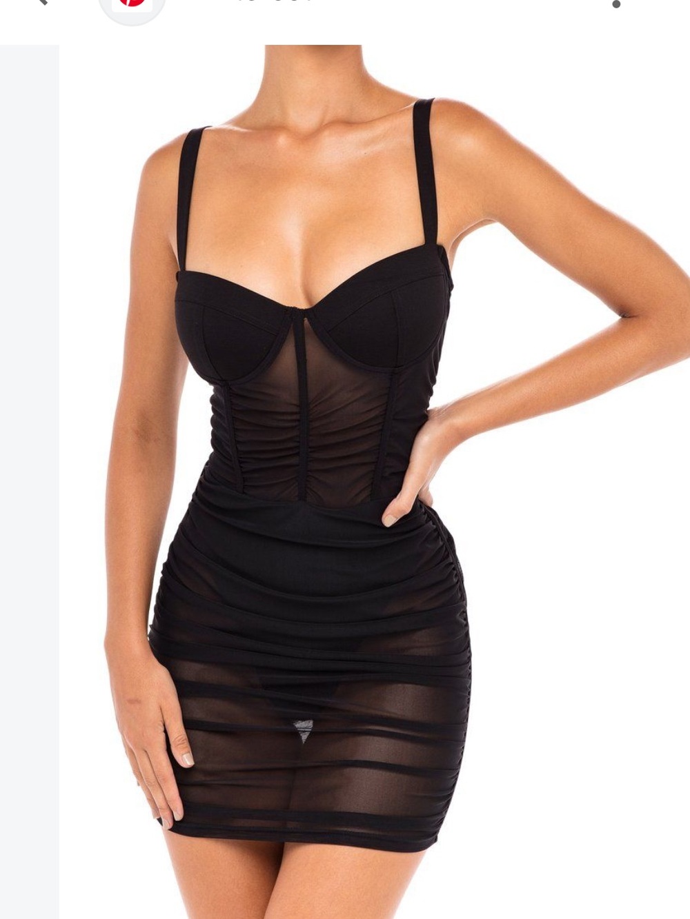 Heiress Beverly Hills Black Sheer Corset Mini Dress - NWT